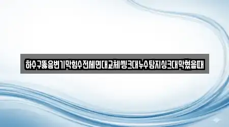 하수구뚫음변기막힘수전세면대교체씽크대누수탐지싱크대막혔을때
