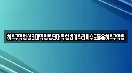 하수구막힘싱크대막힘씽크대막힘변기수리하수도뚫음하수구약방